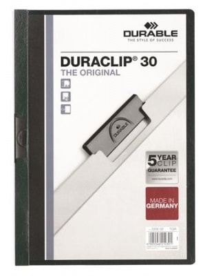 Rýchloviazač, s klipom, A4, DURABLE "DURACLIP® 30", tmavomodrá