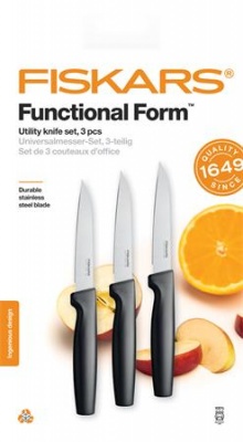 Set univerzálnych nožov, 11 cm, FISKARS "Functional Form", čierna