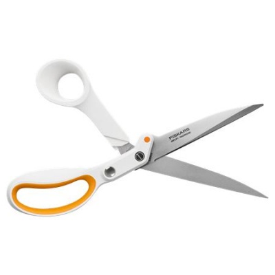 Nožnice na látky, 25 cm, FISKARS "Amplify", biela