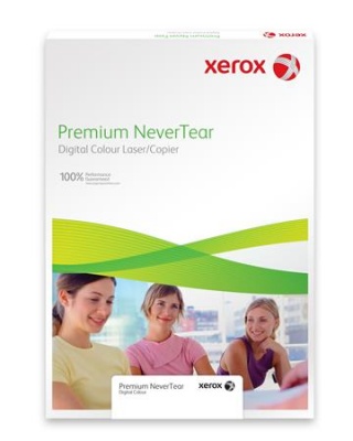 Etikety, do laserových tlačiarní, A4, plastové, do exteriéru, XEROX "Nevertear", biele, 50 etikiet/bal