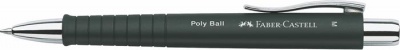 Guľôčkové pero, stláčací mechanizmus, čierne telo, FABER-CASTELL "Poly Ball", modrá