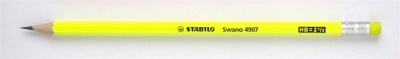 Grafitová ceruzka s gumou, HB, šesťhranná, STABILO "Neon", žltá
